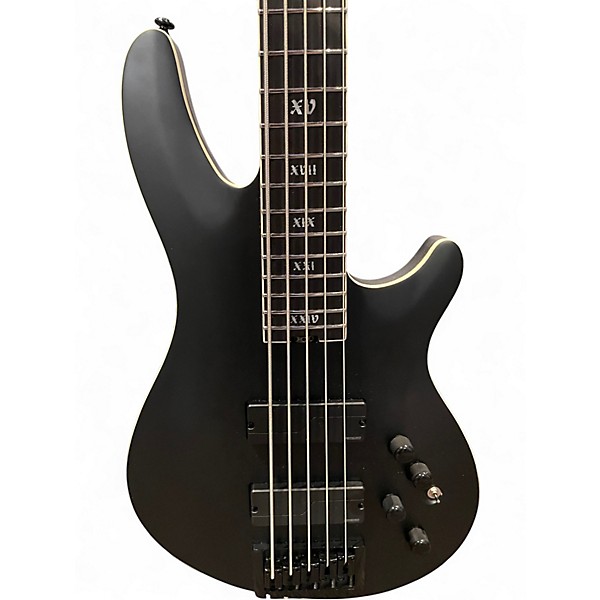 Used Schecter Guitar Research SLS Elite-5 Evil Twin Satin Black Electric Bass Guitar