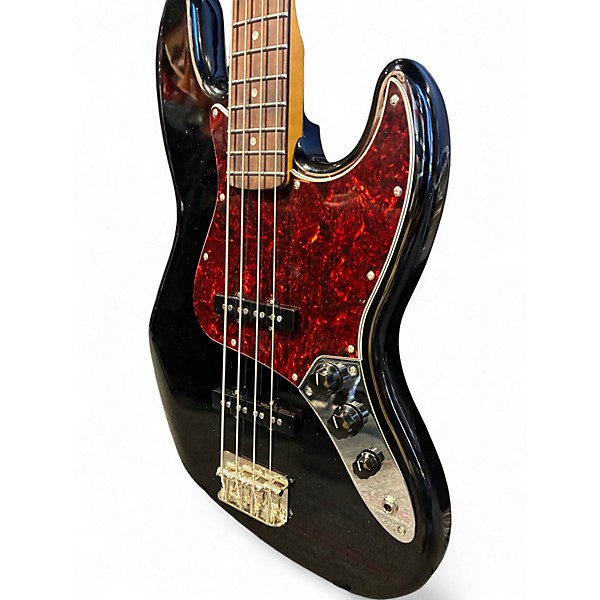 Used Squier Standard Jazz Bass Black Electric Bass Guitar