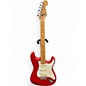 Vintage 1980s Squier Standard Stratocaster Fiesta Red Solid Body Electric Guitar thumbnail