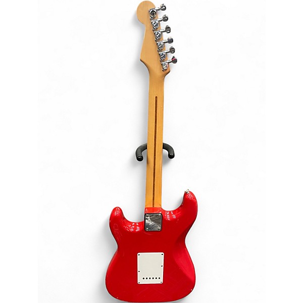 Vintage 1980s Squier Standard Stratocaster Fiesta Red Solid Body Electric Guitar