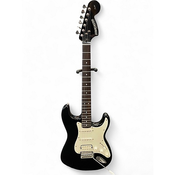 Used Starcaster by Fender Stratocaster Black Solid Body Electric Guitar