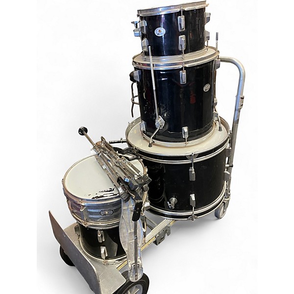 Used Rogers 5 Piece 4 PEICE Black Drum Kit