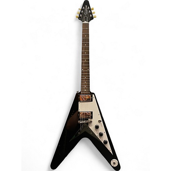 Used Epiphone FLYING V Ebony Solid Body Electric Guitar