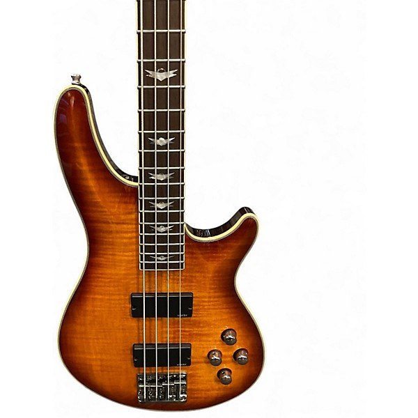 Used Schecter Guitar Research Omen Extreme 4 String Amber Electric Bass Guitar