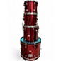 Used Percussion Plus 4 Piece 4 PC SHELL KIT Chrome Red Metallic Drum Kit thumbnail
