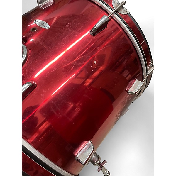Used Percussion Plus 4 Piece 4 PC SHELL KIT Chrome Red Metallic Drum Kit