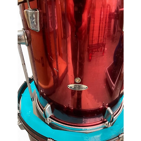 Used Percussion Plus 4 Piece 4 PC SHELL KIT Chrome Red Metallic Drum Kit
