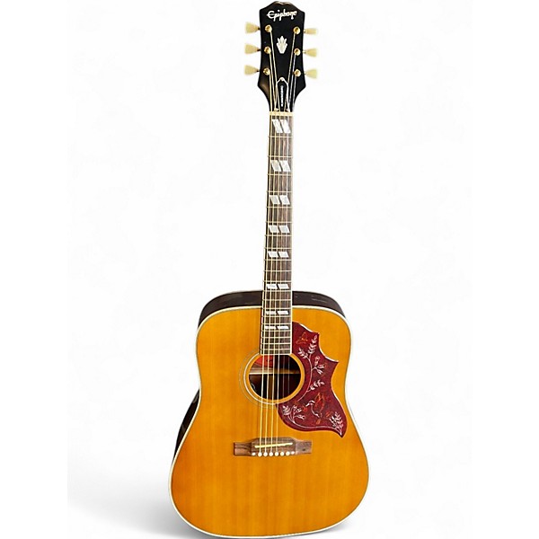 Used Epiphone Hummingbird Inspired by Gibson Aged Antique Natural Acoustic Electric Guitar
