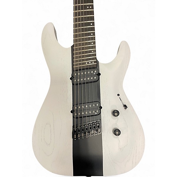 Used Schecter Guitar Research C7 ROB SCALLON MULTISCALE Arctic White Solid Body Electric Guitar