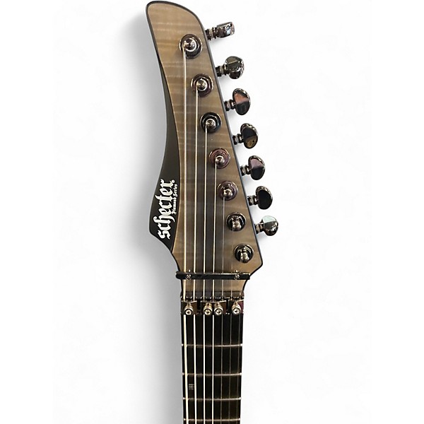 Used Schecter Guitar Research Banshee Mach FR S 7 -String Trans Black Solid Body Electric Guitar