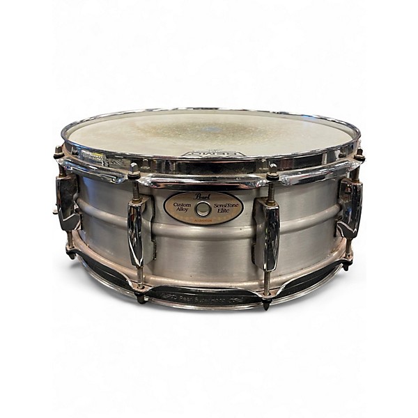 Used Pearl 14in CUSTOM ALLOY SNARE Silver Drum