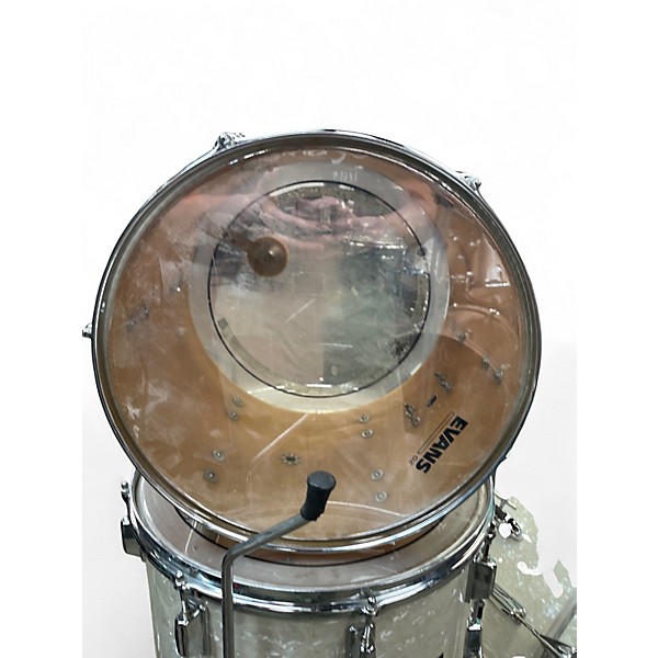 Used Pearl 4 Piece FIBERGLASS Pearl White Drum Kit