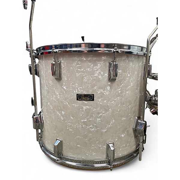 Used Pearl 4 Piece FIBERGLASS Pearl White Drum Kit