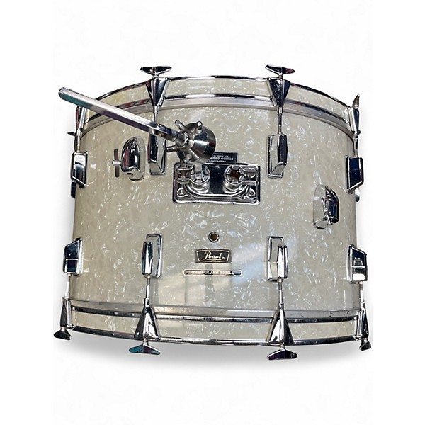 Used Pearl 4 Piece FIBERGLASS Pearl White Drum Kit