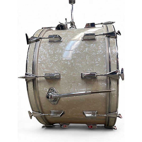 Used Pearl 4 Piece FIBERGLASS Pearl White Drum Kit
