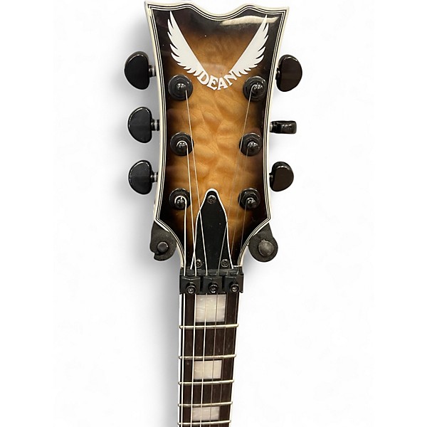 Used Dean Thoroughbred Select Floyd Rose Quilted Maple Faded Tobacco Solid Body Electric Guitar
