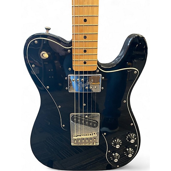 Used Fender Custom Deluxe Telecaster Black Solid Body Electric Guitar