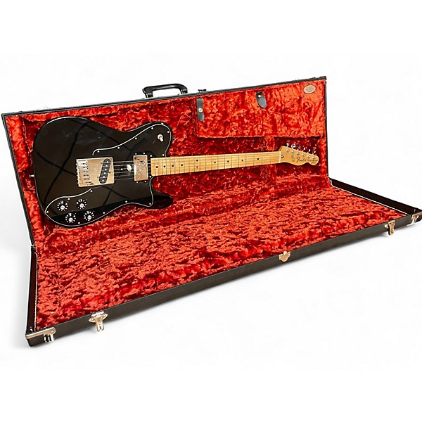 Used Fender Custom Deluxe Telecaster Black Solid Body Electric Guitar