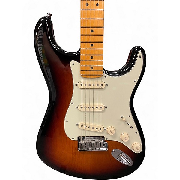 Used 2013 Fender American Deluxe V Neck S1 Strat 2 Tone Sunburst Solid Body Electric Guitar