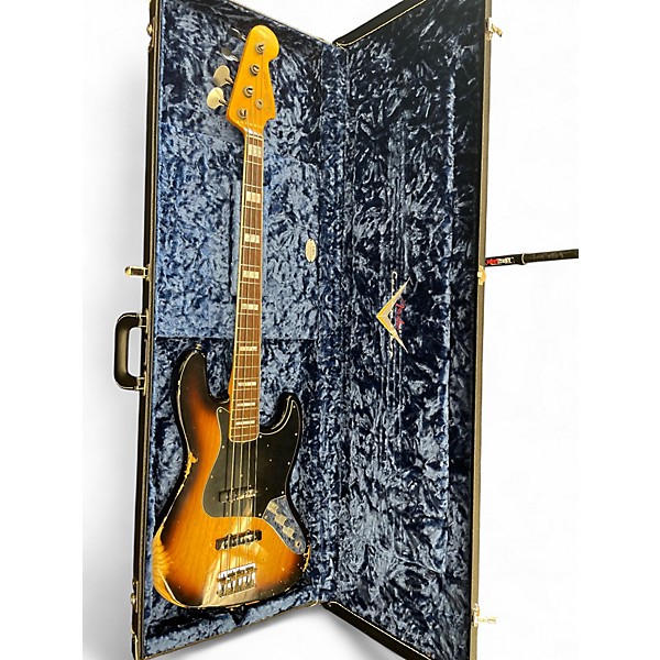 Used Fender Custom Shop Limited Edition Custom Jazz Bass Heavy Relic 3 Tone Sunburst Electric Bass Guitar
