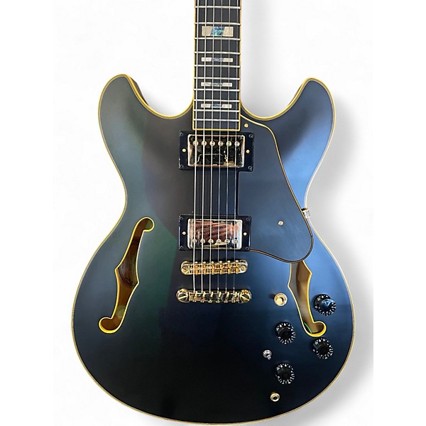 Used Ibanez JSM20 John Scofield Black and Gold Solid Body Electric Guitar