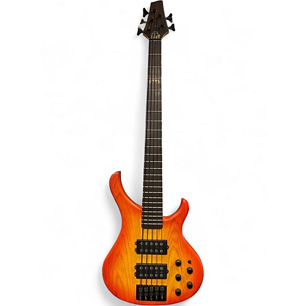 Used Human BASEX.OC5 5 STRING Orange Electric Bass Guitar