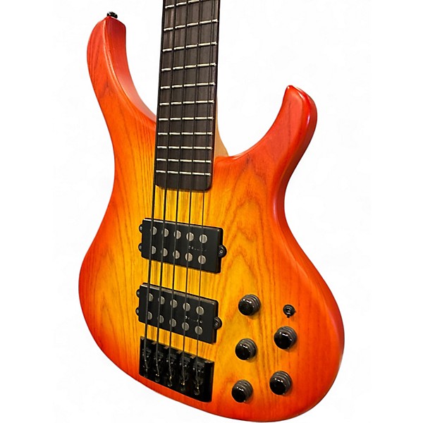 Used Human BASEX.OC5 5 STRING Orange Electric Bass Guitar