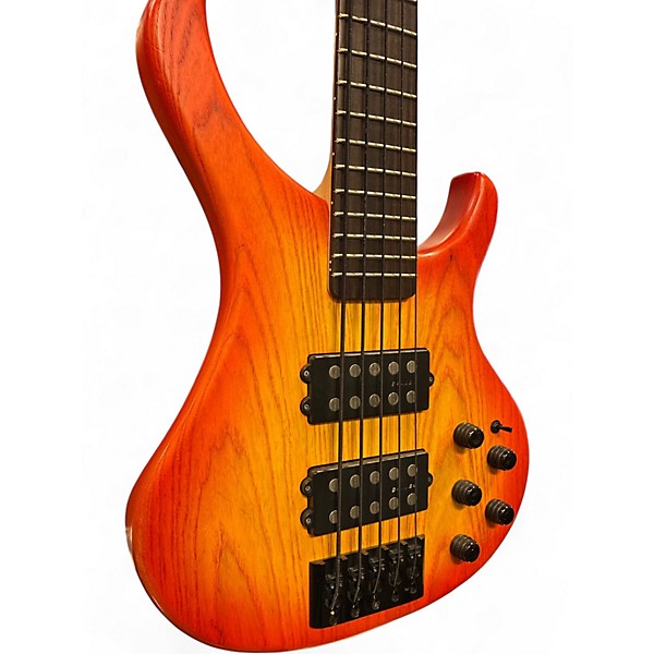 Used Human BASEX.OC5 5 STRING Orange Electric Bass Guitar
