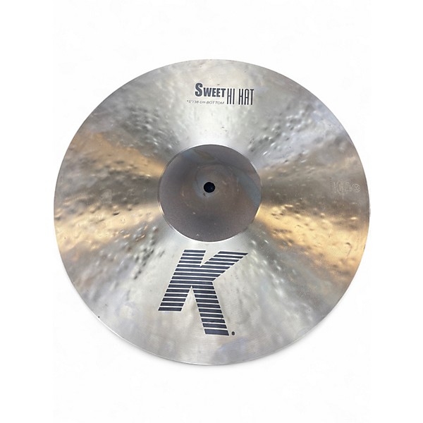 Used Zildjian 15in K sweet hi hat Cymbal