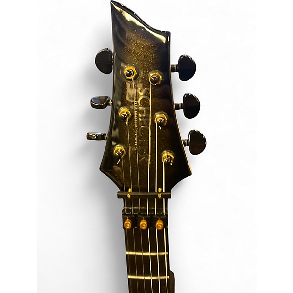 Used Schecter Guitar Research C1 Floyd Rose Special Left Handed 50th Anniversary Metallic Gold Electric Guitar