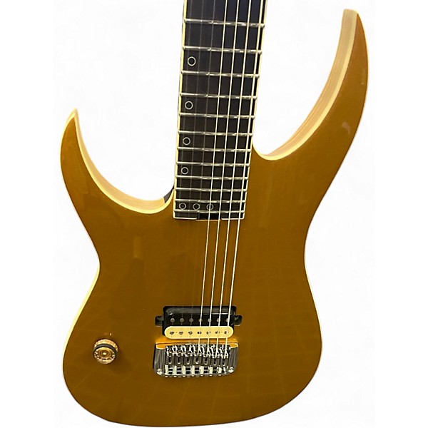 Used Schecter Guitar Research KM7 Left Handed Gold Top Electric Guitar