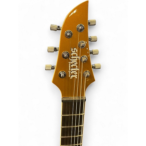 Used Schecter Guitar Research KM7 Left Handed Gold Top Electric Guitar
