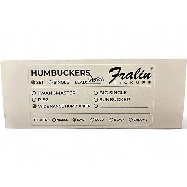 Used Fralin Wide Range Humbucker Set Humbucker Electric Guitar Pickup