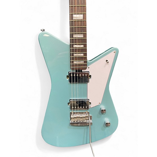 Used Sterling by Music Man Mariposa Metallic Aqua Marine Solid Body Electric Guitar