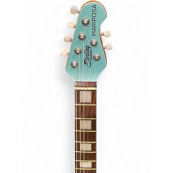 Used Sterling by Music Man Mariposa Metallic Aqua Marine Solid Body Electric Guitar