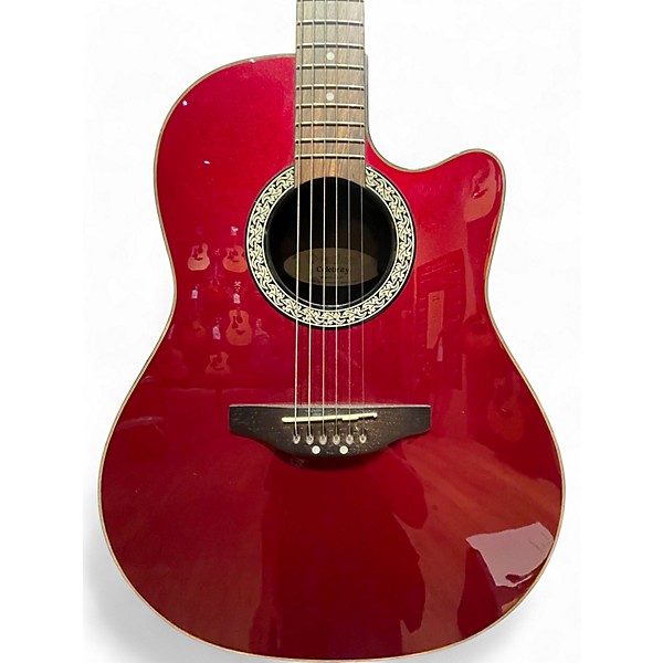 Used Ovation CK057 Red Acoustic Electric Guitar