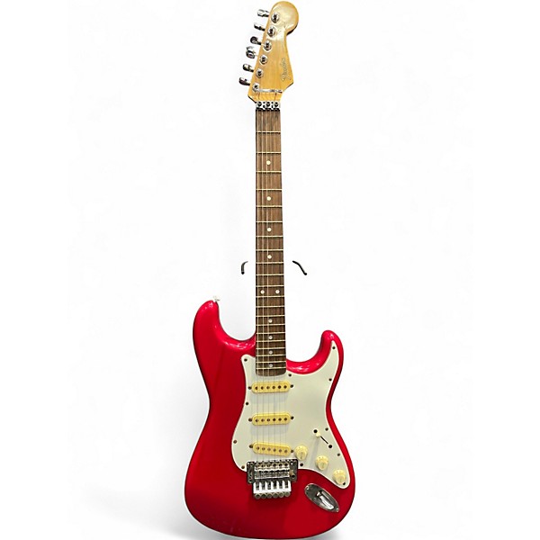 Vintage 1990s Fender 1990 MIJ Stratocaster Floyd Rose Red Solid Body Electric Guitar