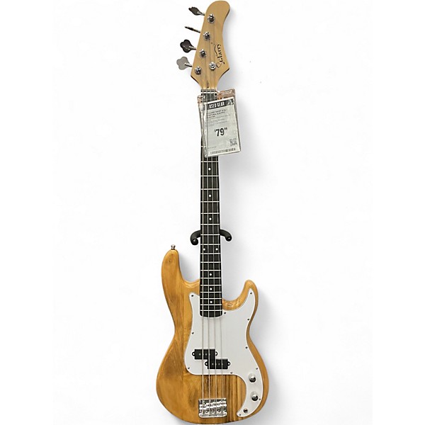 Used Glarry SHORT SCALE BASS Natural Electric Bass Guitar