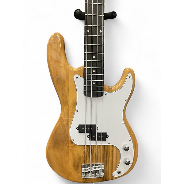 Used Glarry SHORT SCALE BASS Natural Electric Bass Guitar