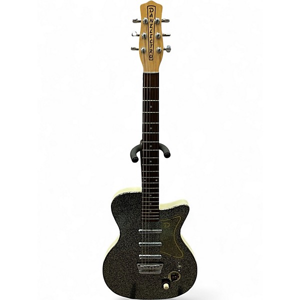Used Danelectro 56 U-3 Silver Sparkle Solid Body Electric Guitar