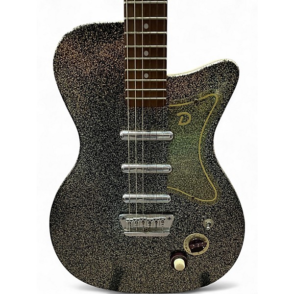 Used Danelectro 56 U-3 Silver Sparkle Solid Body Electric Guitar