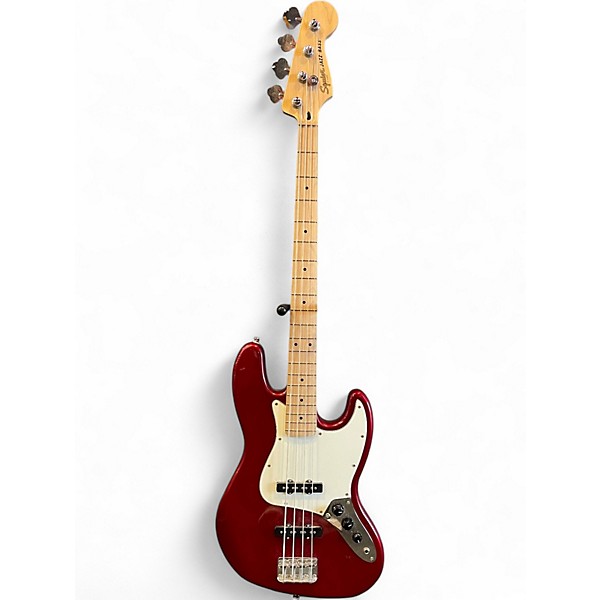 Used Squier Affinity Jazz Bass Candy Apple Red Electric Bass Guitar