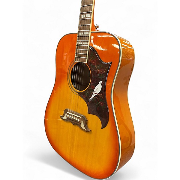 Used 2022 Epiphone DOVE STUDIO Honey Burst Acoustic Electric Guitar