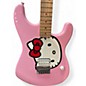 Used Squier Hello Kitty Stratocaster Single Hum Pink With Kitty Pickguard Pink Solid Body Electric Guitar