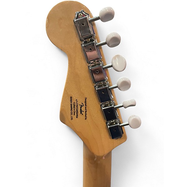 Used Squier Hello Kitty Stratocaster Single Hum Pink With Kitty Pickguard Pink Solid Body Electric Guitar