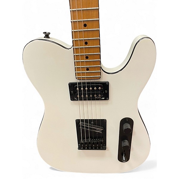 Used Squier Contemporary Telecaster HH Pearl White Solid Body Electric Guitar