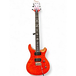 Used PRS SE Custom 24-08 QUILT TOP Orange Solid Body Electric Guitar