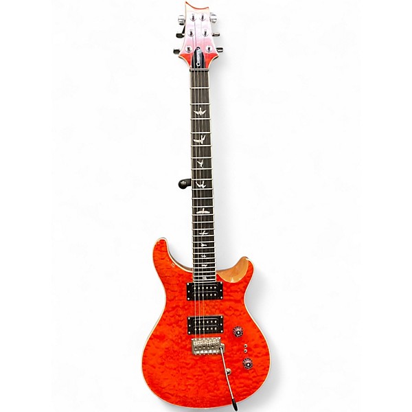 Used PRS SE Custom 24-08 QUILT TOP Orange Solid Body Electric Guitar