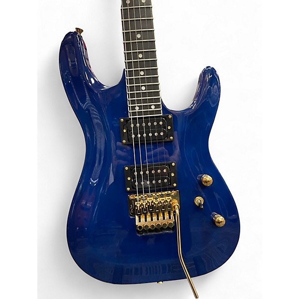 Used Harley Benton Progressive Sereies HH FR Trans Blue Solid Body Electric Guitar