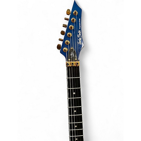 Used Harley Benton Progressive Sereies HH FR Trans Blue Solid Body Electric Guitar